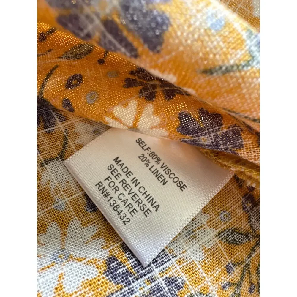 Modcloth Spruced Up Summer Floral Sleeveless Linen Tank Top Yellow Women S NWT